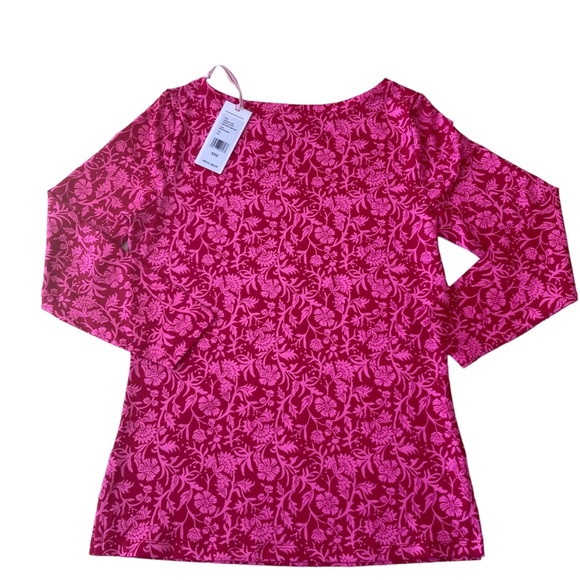 NWT Ladies XXS Vineyard Vines Sankaty Top Red Fuchsia 3/4 Leeves Performance - Picture 5 of 5